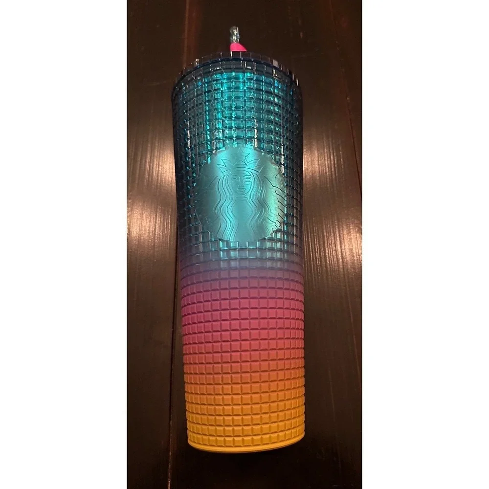 Starbucks Tumbler Tim Singleton Rainbow‎ Grid Gradient Ombre - Venti 24oz Rare